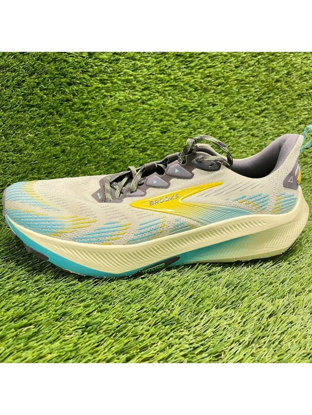 Brooks Ghost Trail Mens Size 11 Bleached Sand Blue Road Running Shoes Sneakers